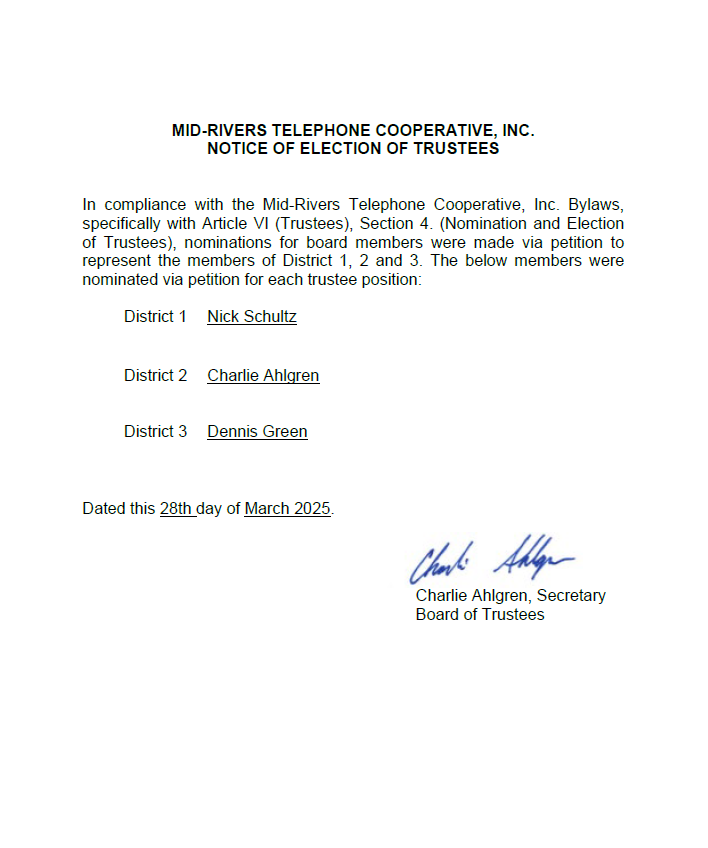 Trustee Nominations 2025